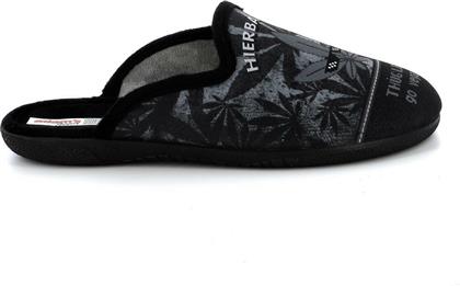 Adam's Shoes 624-21542 Χειμερινές Ανδρικές Παντόφλες Με Σχέδια Μαύρες από το SerafinoShoes