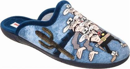 Adam's Shoes Χειμερινές Ανδρικές Παντόφλες με Σχέδια Μπλε από το SerafinoShoes