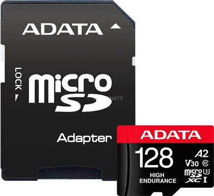 Adata High Endurance microSDXC 128GB Class 10 U3 V30 A2 UHS-I με αντάπτορα