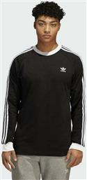 Adidas 3-Stripes Ανδρική Μπλούζα Μακρυμάνικη Μαύρη από το Sneaker10