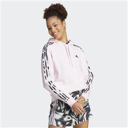 Adidas 3stripes Γυναικείο Φούτερ με Κουκούλα Ροζ