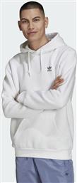 Adidas Adicolor Essentials Trefoil Ανδρικό Φούτερ με Κουκούλα και Τσέπες Fleece Λευκό