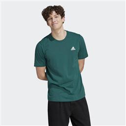 Adidas Essentials Single Ανδρικό T-shirt Κοντομάνικο Πράσινο από το Spartoo