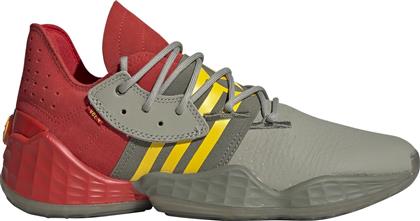 Adidas Harden Vol. 4 Χαμηλά Μπασκετικά Παπούτσια Red / Feather Grey / Legacy Green