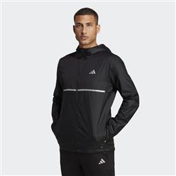 Adidas Own The Run Ανδρικό Χειμωνιάτικο Μπουφάν Αδιάβροχο Μαύρο από το SportsFactory