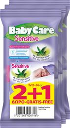 BabyCare Sensitive Μωρομάντηλα χωρίς Οινόπνευμα & Parabens με Aloe Vera 3x12τμχ Κωδικός: 15492699