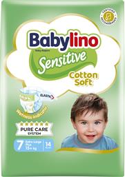Babylino Sensitive Cotton Soft Πάνες με Αυτοκόλλητο No. 7 για 15+kg 14τμχ από το Pharm24