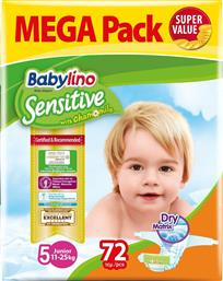 Babylino Sensitive Cotton Soft Mega Pack Πάνες με Αυτοκόλλητο No. 5 για 11-25kg 72τμχ