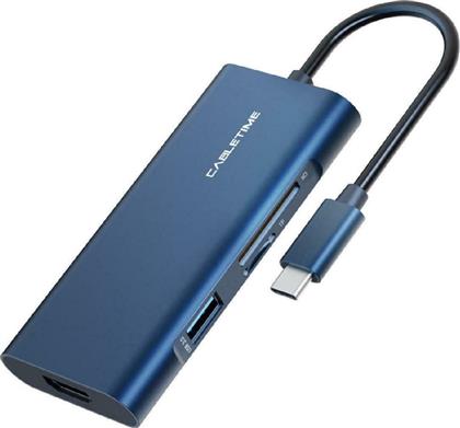 Cabletime C160 USB-C Docking Station με HDMI 4K PD Μπλε