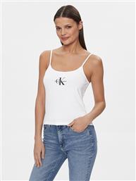 Calvin Klein Monologo Γυναικεία Καλοκαιρινή Μπλούζα με Τιράντες Λευκή
