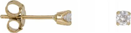 Χρυσά καρφωτά σκουλαρίκια με ζιργκόν Κ14 041686 041686 Χρυσός 14 Καράτια από το Kosmima24