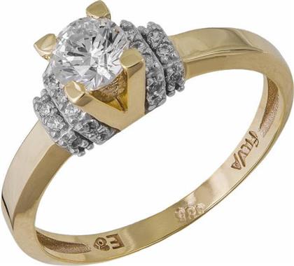 Χρυσό μονόπετρο δαχτυλίδι με ζιργκόν 14 καρατίων 035187 035187 Χρυσός 14 Καράτια