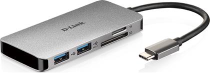 D-Link USB-C Docking Station με HDMI 4K PD Ασημί (DUB-M610)