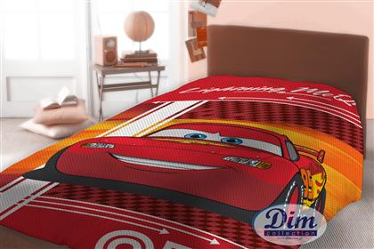 Dimcol Κουβέρτα Πικέ Disney Cars 160x240cm Κόκκινη