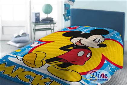 Dimcol Κουβέρτα Πικέ Disney Mickey 160x240cm Πολύχρωμη