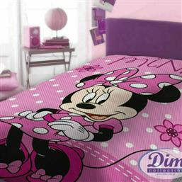 Dimcol Κουβέρτα Πικέ Disney Minnie 160x240cm Ροζ από το Aithrio
