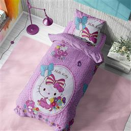 Dimcol Παιδική Παπλωματοθήκη Φανελένια Μονή Hello Kitty 170 Pink 160x240εκ. από το 24home