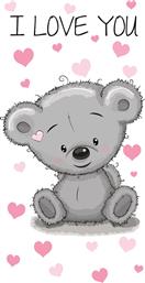 Dimcol Teddy Bear Παιδική Πετσέτα Θαλάσσης Γκρι 140x70εκ. από το Spitishop