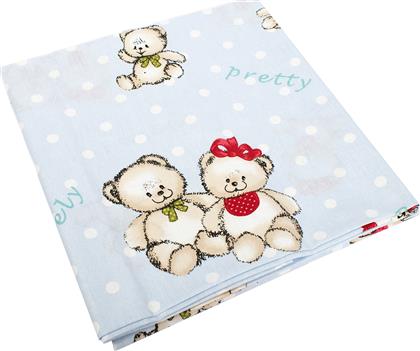 Dimcol Βρεφική Παπλωματοθήκη Two Lovely Bears 64 Blue 120x160εκ.