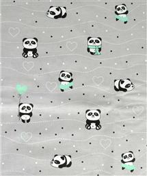 Dimcol Βρεφικό Σεντόνι Κούνιας Βαμβακερό με Λάστιχο Panda 112 Grey / Green 70x140εκ. από το Aithrio