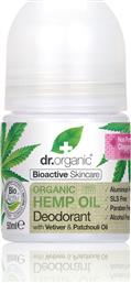 Dr.Organic Hemp Oil Φυσικό Αποσμητικό σε Roll-On Χωρίς Αλουμίνιο 50ml από το Pharm24