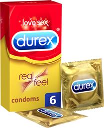 Durex Προφυλακτικά Love Sex Real Feel χωρίς Λάτεξ 6τμχ