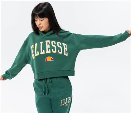 Ellesse Cropped Γυναικείο Φούτερ με Κουκούλα Πράσινο