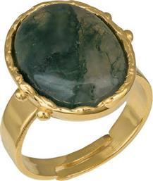 Επίχρυσο δαχτυλίδι 925 με πέτρα από πράσινο Δενδρίτη 036603 036603 Ασήμι από το Kosmima24