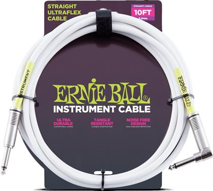 Ernie Ball Instrument Cable 6.3mm male - 6.3mm male 3m Λευκό (6049)