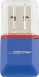 Esperanza EA134 Card Reader USB 2.0 για microSD Μπλε