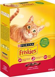 Purina Friskies Ξηρά Τροφή για Ενήλικες Γάτες με Βοδινό / Κοτόπουλο / Συκώτι 0.4kg