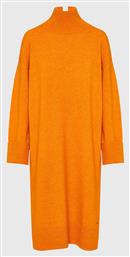 Funky Buddha Midi Φόρεμα Πλεκτό με Σκίσιμο Πορτοκαλί