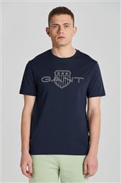 Gant Ανδρικό T-shirt Κοντομάνικο Navy Μπλε από το Favela