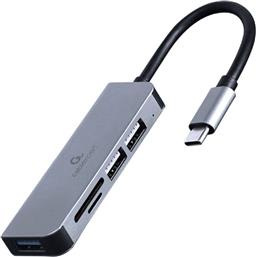 Gembird USB 2.0 Hub 3 Θυρών με σύνδεση USB-C Ασημί