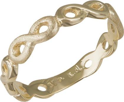 Γυναικείο δαχτυλίδι Κ9 λουστρέ και ματ απειράκια 036118 036118 Χρυσός 9 Καράτια