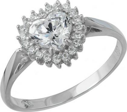 Γυναικείο δαχτυλίδι με ροζέτα καρδιά Κ14 039585 039585 Χρυσός 14 Καράτια από το Kosmima24