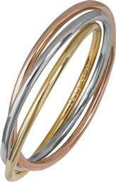 Γυναικείο τρίβερο δαχτυλίδι Κ9 σε τριχρωμία 037734 037734 Χρυσός 9 Καράτια από το Kosmima24