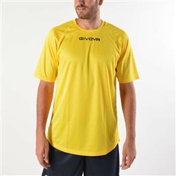Givova One Ανδρικό Αθλητικό T-shirt Κοντομάνικο Κίτρινο από το SportsFactory