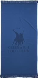 Greenwich Polo Club 3779 Πετσέτα Θαλάσσης με Κρόσσια Μπλε 170x80εκ.