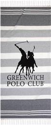 Greenwich Polo Club Πετσέτα Θαλάσσης Παρεό με Κρόσσια Γκρι 170x80εκ.