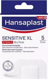 Hansaplast Αποστειρωμένα Αυτοκόλλητα Επιθέματα Med+ Sensitive XL 7x6cm 5τμχ από το Pharm24