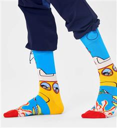 Happy Socks The Beatles Yellow Ανδρικές Κάλτσες με Σχέδια Γαλάζιες