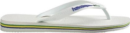 Havaianas Brasil Logo Flip Flops σε Λευκό Χρώμα από το SerafinoShoes