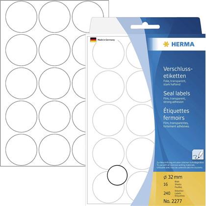 Herma 240 Αυτοκόλλητες Ετικέτες Στρογγυλές σε Διάφανο Χρώμα 32mm από το Public