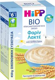 Hipp Βρεφική Κρέμα Bio Φαρίν Λακτέ Δημητριακά με Γάλα & Σιμιγδάλι για 6m+ 450gr