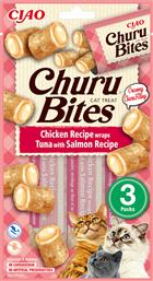Inaba Churu Bites Λιχουδιές Σνακ με Κοτόπουλο Chicken, Tuna & Salmon για Ενήλικες Γάτες 10gr από το Plus4u