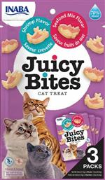 Inaba Juicy Bites Λιχουδιές Σνακ Γάτας με Γαρίδα & Θαλασσινά 33.9gr