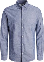 Jack & Jones M Linen Blend Shirt Ls Sn - 12248579-faded Denim Blue από το Modivo