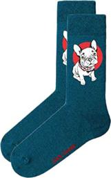 John Frank Bulldog Ανδρικές Κάλτσες με Σχέδια Μπλε από το Tobros