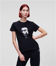 Karl Lagerfeld Γυναικείο T-shirt Μαύρο με Στάμπα